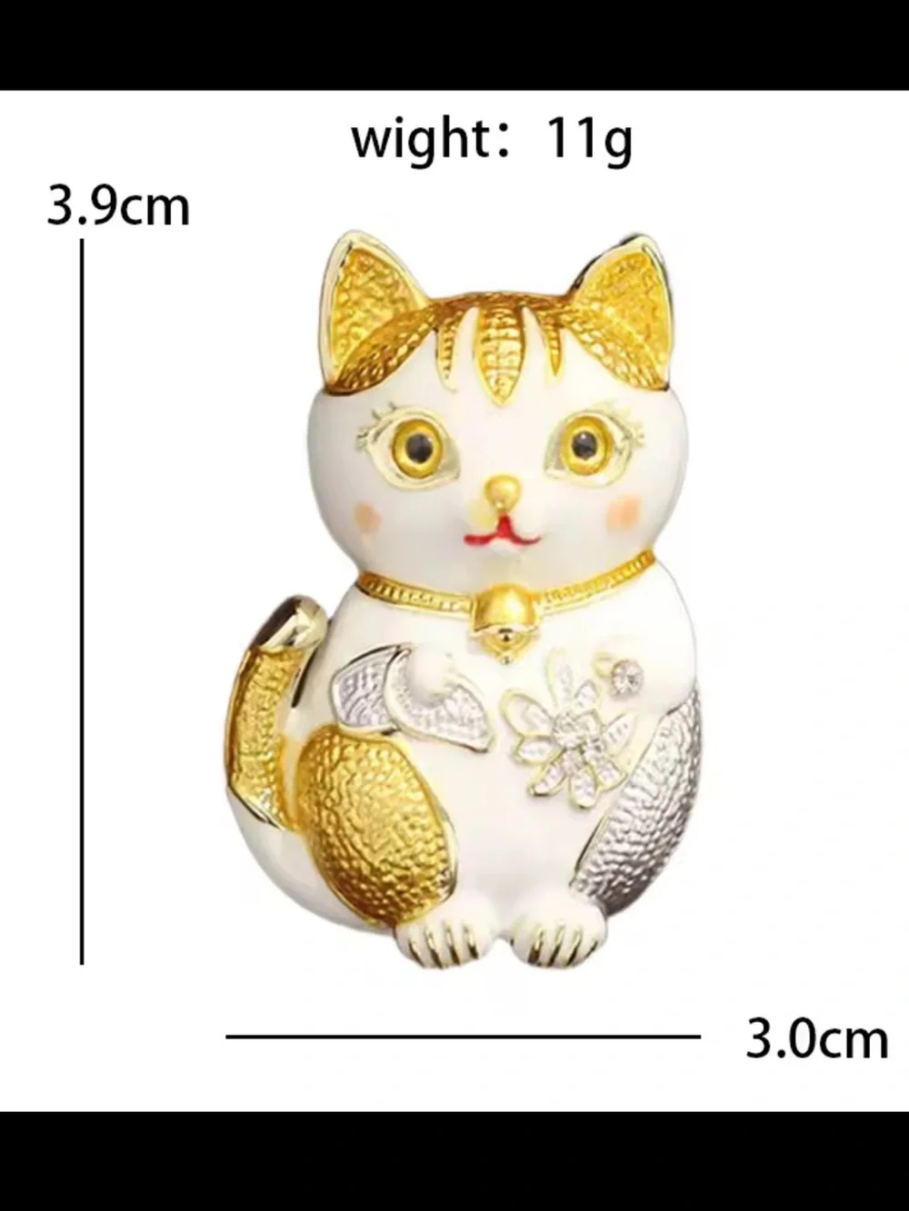 Lucky Gold Cat Brooch
